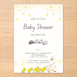 Cute Duck Baby Shower Illustration Minimal Style Acryleinladungen
