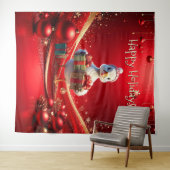 Cute Duck Christmas Holiday Backdrop Wandteppich (Beispiel (Horizontal))
