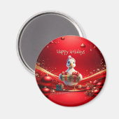 Cute Duck Christmas Holiday Magnet (Vorderseite/Rückseite)