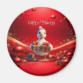 Cute Duck Christmas Holiday Magnet (Vorne)