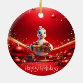 Cute Duck Christmas Holiday Ornament (Hinten)