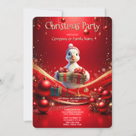 Cute Duck Christmas Holiday Party Invitation Einladung