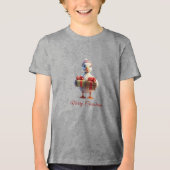 Cute Duck Christmas Holiday Tri-Blend Shirt (Vorderseite)