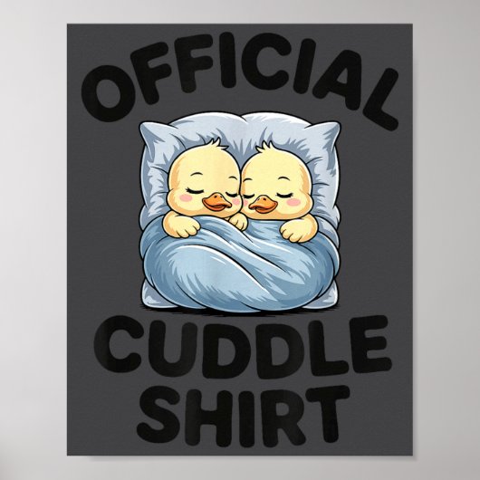 Cute Duck Couple Snuggle Cuddle  Poster (Vorne)