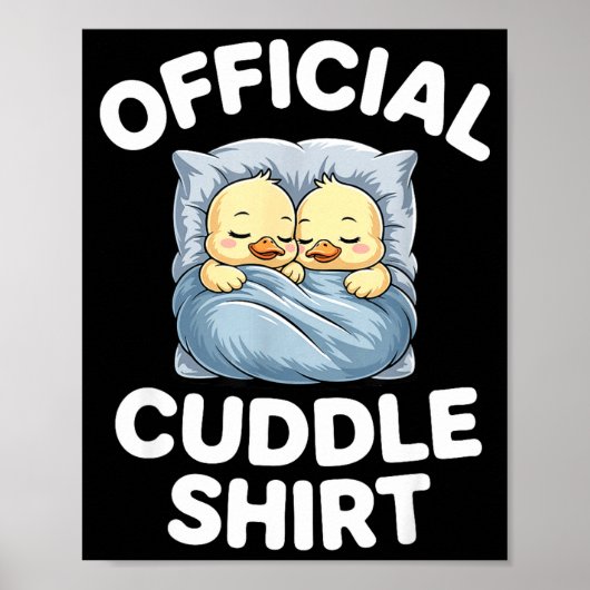 Cute Duck Couple Snuggle Cuddle Poster (Vorne)