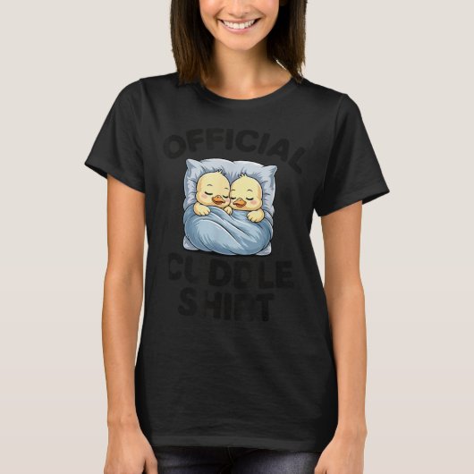 Cute Duck Couple Snuggle Cuddle  T-Shirt (Vorderseite)