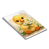 Cute Duck Daisy Kawaii Notebook Design Notizblock (Rechte Seite)