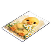 Cute Duck Daisy Kawaii Notebook Design Notizblock (Linke Seite)