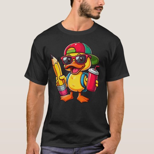 Cute Duck Lover Pencil Back to School Kids Boys Gi T-Shirt (Vorderseite)