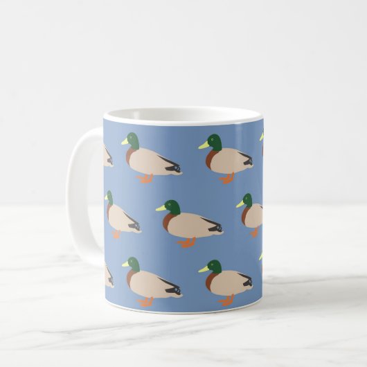 Cute Duck Pattern on Blue Kaffeetasse (Vorderseite Links)