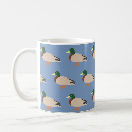Cute Duck Pattern on Blue Kaffeetasse (Links)