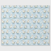 Cute Duck Pond Baby Boy Pattern,Watercolor Nursery Geschenkpapier (Flach)
