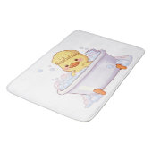 Cute Duck Taking a Bubble Bath Badematte (Schrägansicht)