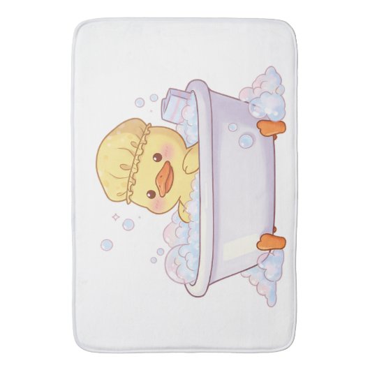 Cute Duck Taking a Bubble Bath Badematte (Vorderseite Vertikal)