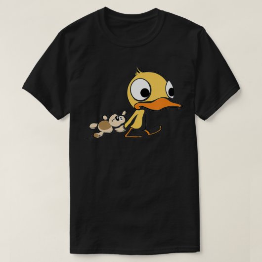 Cute Duck with Teddy Bear T-Shirt (Design vorne)