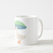 cute duck with umbrella kaffeetasse (VorderseiteRechts)