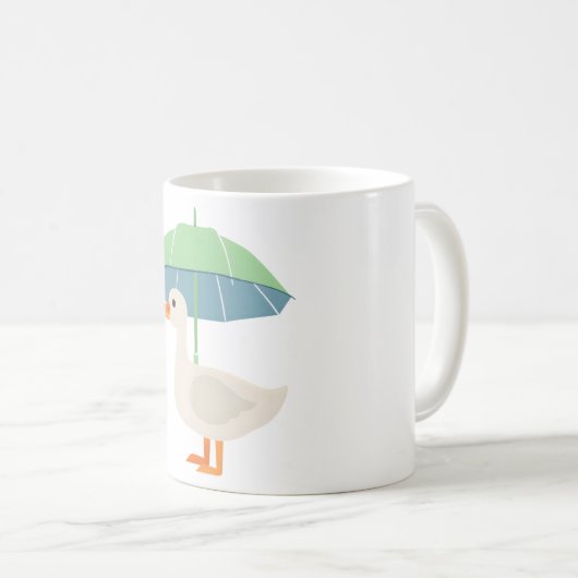 cute duck with umbrella kaffeetasse (VorderseiteRechts)