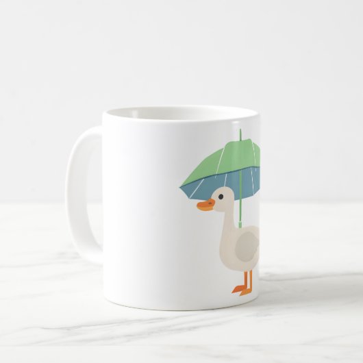cute duck with umbrella kaffeetasse (Vorderseite Links)