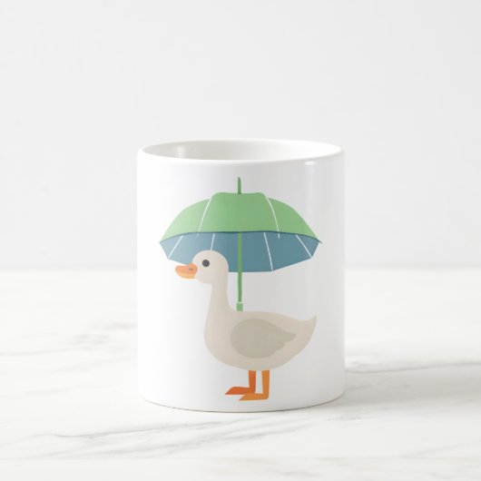 cute duck with umbrella kaffeetasse (Mittel)