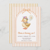 Cute Duckling Birthday Party Invitation Einladung (Vorne/Hinten)
