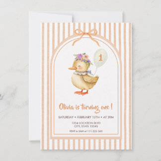 Cute Duckling Birthday Party Invitation Einladung