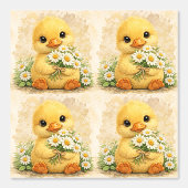 Cute Duckling Daisy Pattern Wallpaper Tapete (Vorderseite)