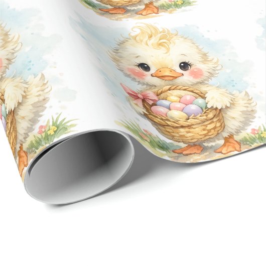 Cute Duckling Easter Egg Party Geschenkpapier (Rolleneckpunkt)