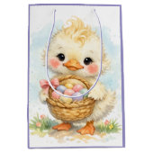 Cute Duckling Easter Egg Party Mittlere Geschenktüte (Vorderseite)