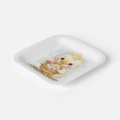 Cute Duckling Easter Egg Party Pappteller (Gewinkelt)