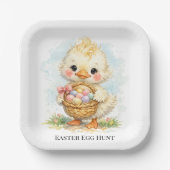 Cute Duckling Easter Egg Party Pappteller (Vorderseite)