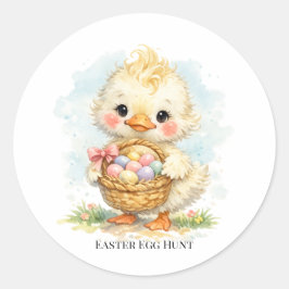 Cute Duckling Easter Egg Party Runder Aufkleber