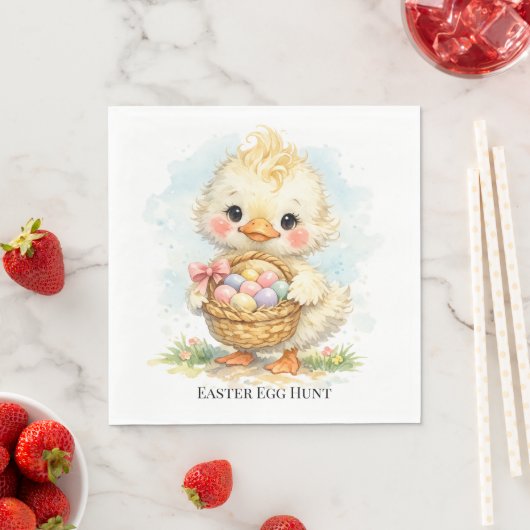 Cute Duckling Easter Egg Party Serviette (Beispiel)
