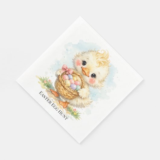 Cute Duckling Easter Egg Party Serviette (Ecke)