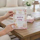 Cute Duckling First Birthday Invitation Einladung