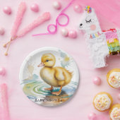 Cute Duckling Gender Neutral Baby Shower Pappteller (Party)