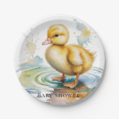 Cute Duckling Gender Neutral Baby Shower Pappteller (Vorderseite)