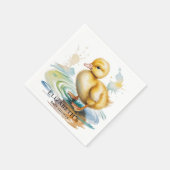 Cute Duckling Gender Neutral Baby Shower Serviette (Ecke)