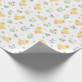 Cute Ducklings and Wildflowers Pattern Geschenkpapier (Ecke)