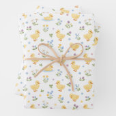Cute Ducklings and Wildflowers Pattern Geschenkpapier Set (Beispiel)