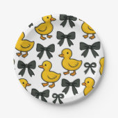 Cute Ducks & Bows Party Paper Plates Pappteller (Vorderseite)