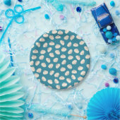 Cute Dumplings on Blue Background Paper Plate Pappteller (Party)