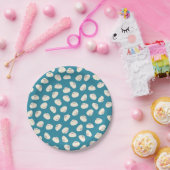 Cute Dumplings on Blue Background Paper Plate Pappteller (Party)