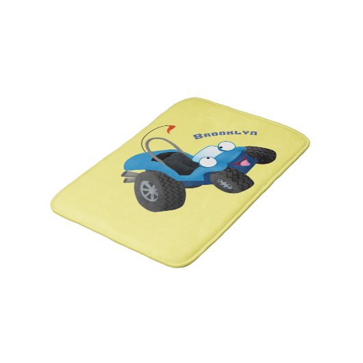 Cute dune buggy off road vehicle cartoon badematte (Schrägansicht)