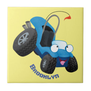 Cute dune buggy off road vehicle cartoon  fliese
