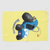 Cute dune buggy off road vehicle cartoon golfhandtuch (Horizontal)