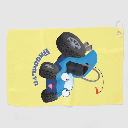 Cute dune buggy off road vehicle cartoon golfhandtuch (Horizontal)