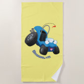 Cute dune buggy off road vehicle cartoon strandtuch (Vorderseite)