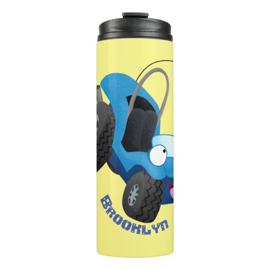 Cute dune buggy off road vehicle cartoon thermosbecher (Vorderseite)