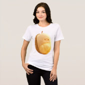 Cute Durian Baby with Soft Spikes and Smiling Face Tri-Blend Shirt (Vorderseite voll)