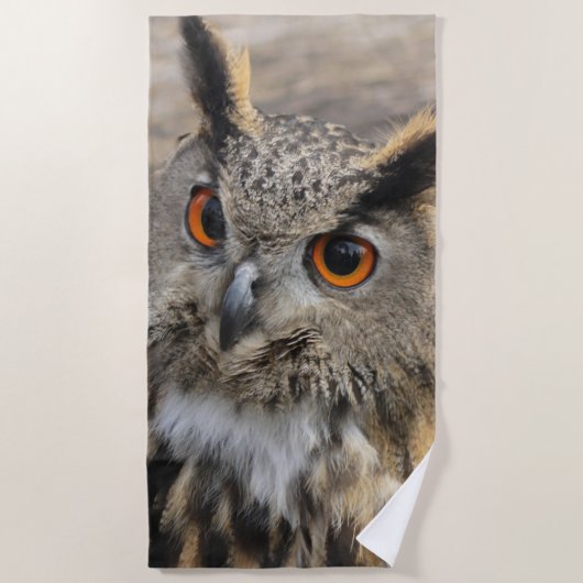Cute eagle owl strandtuch (Vorderseite)